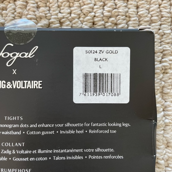 Fogal X Zadig & Voltaire Black and Gold Tights - Picture 7 of 7